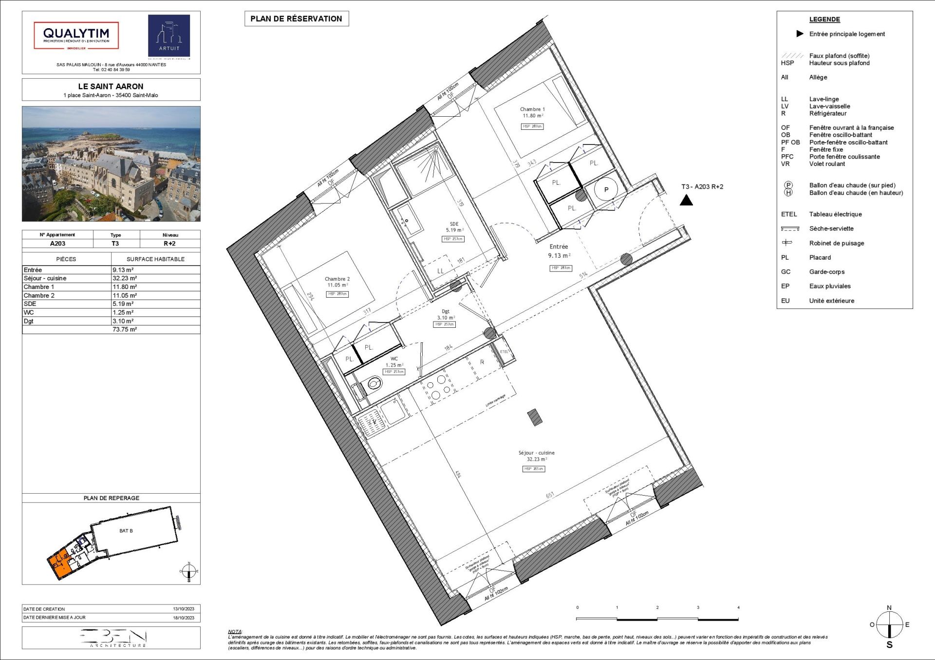 luxury apartment 3 Rooms for sale on ST MALO (35400)