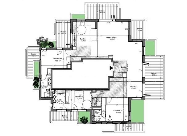 luxury apartment 4 Rooms for sale on MONTPELLIER (34000)