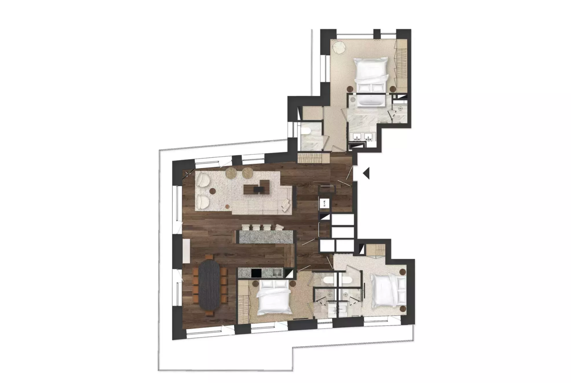 appartement de luxe 5 Pièces en location saisonnière sur COURCHEVEL (73120)