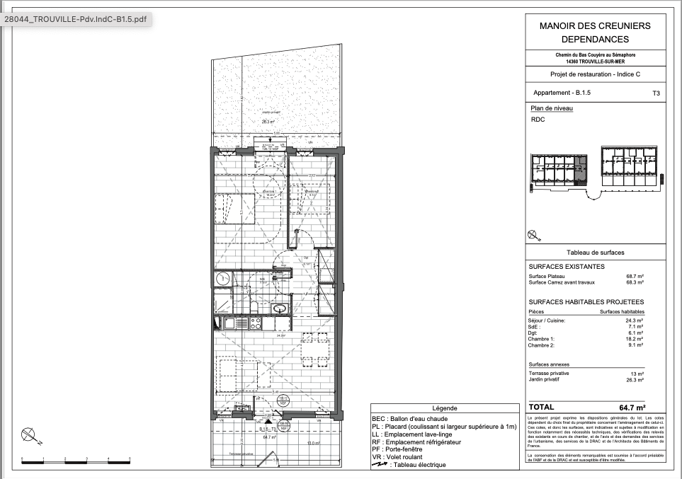 appartement de luxe 3 Pièces en vente sur TROUVILLE SUR MER (14360)
