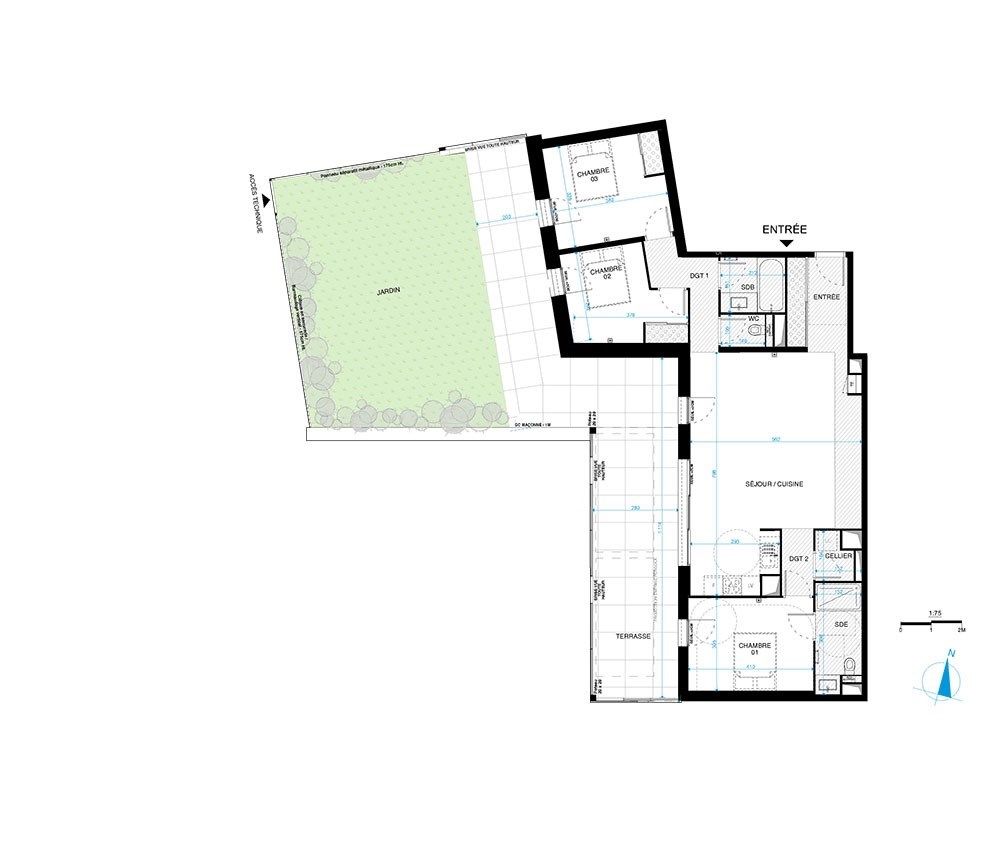 appartement de luxe 4 Pièces en vente sur ST CLEMENT DE RIVIERE (34980)