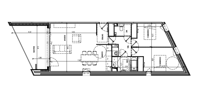 luxury apartment 3 Rooms for sale on AIX LES BAINS (73100)
