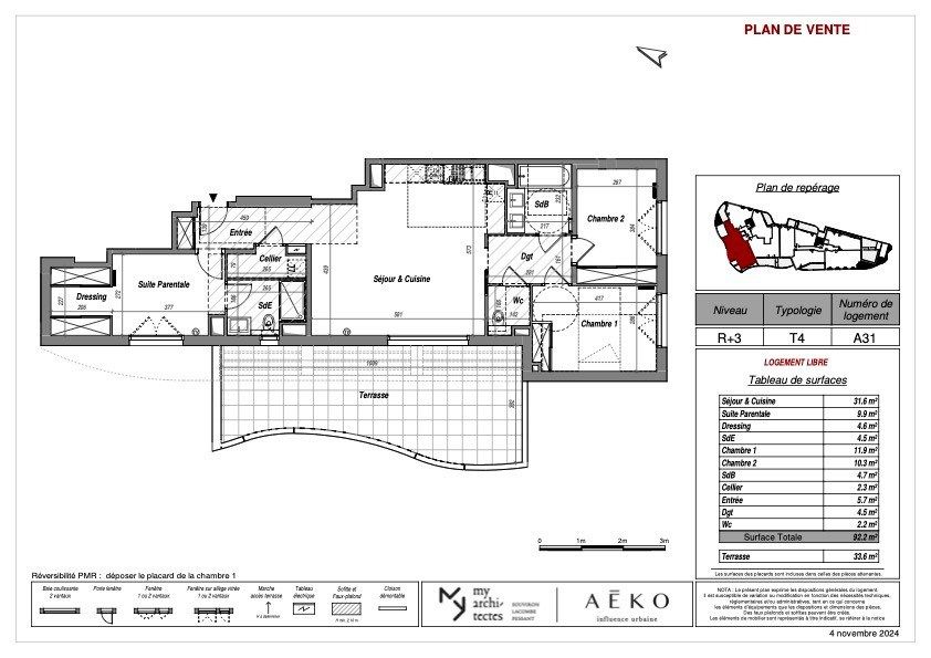 appartement de luxe 4 Pièces en vente sur LATTES (34970)